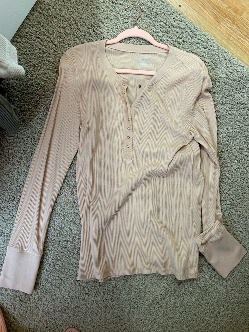 Aerie Women's Lightweight Ribbed Henley top